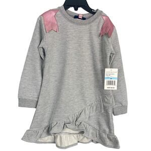 Andy & Evan Gray Sweater Dress with Pink Star Decals